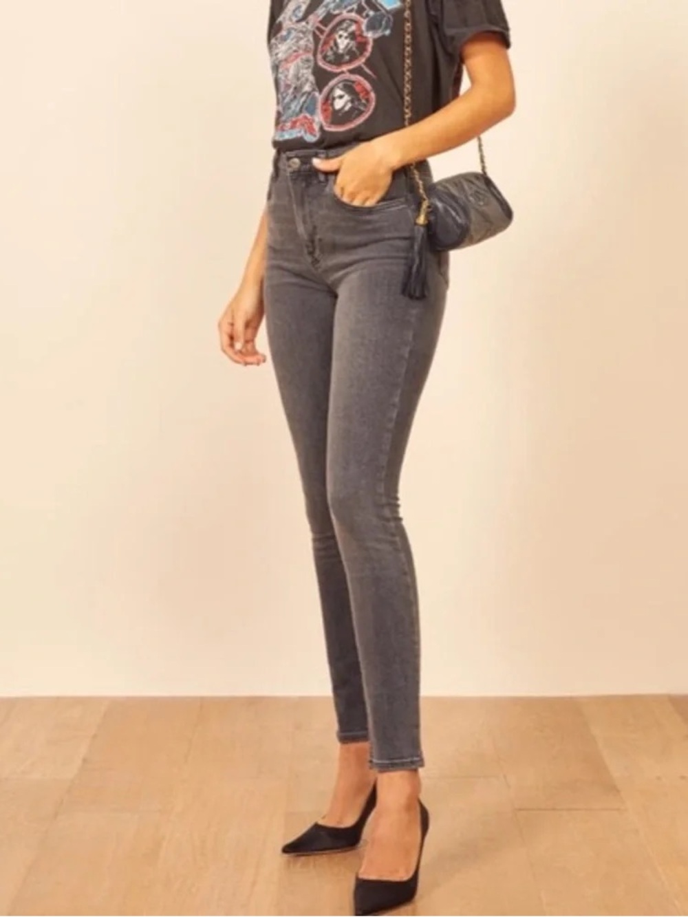 Reformation Harper skinny jeans in Gibson